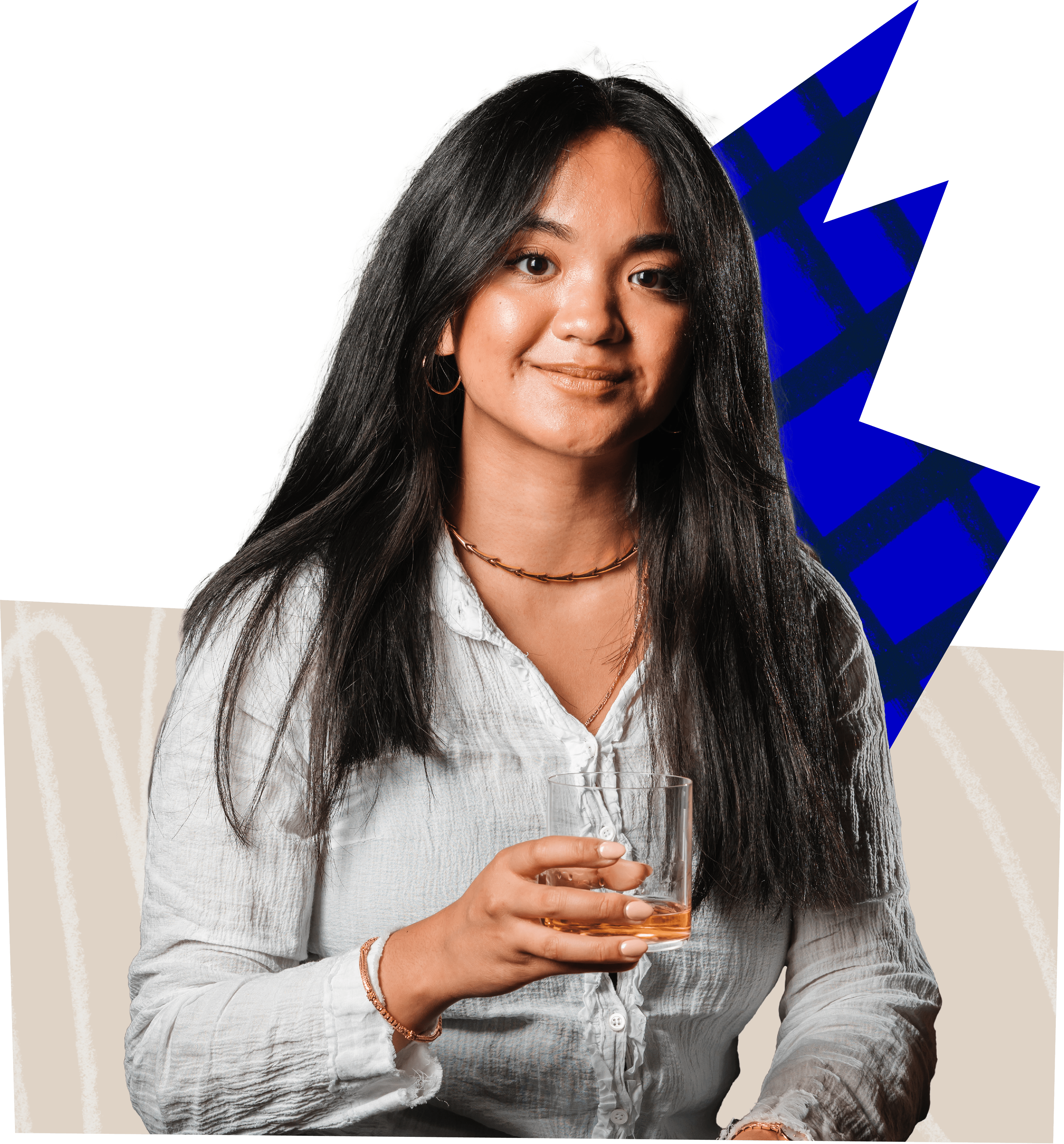 International Brand Ambassador Lilly Dosanjh holding a whisky glass